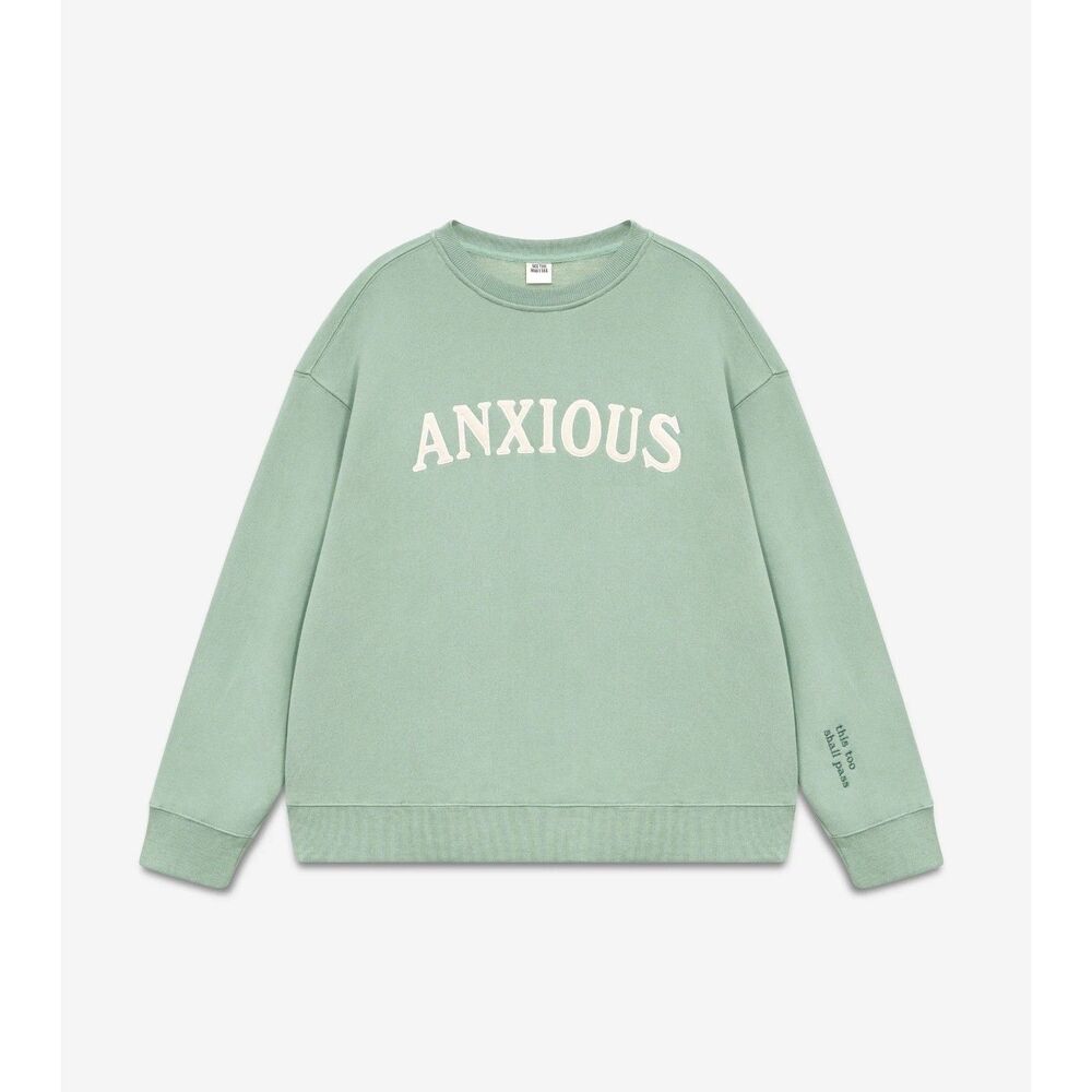 See The Way I See Anxious (This Too Shall Pass) Crewneck Sage Green, 3XL (C7)